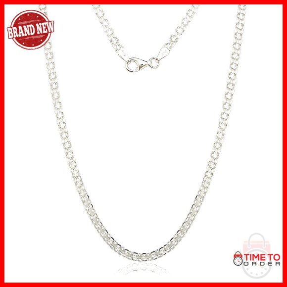 Sterling Silver Bismark Chain Necklace Woven Elegant Statement Unisex